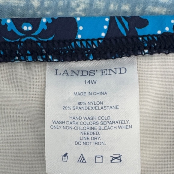 Lands End Tankini and Navy Patterned High Waisted Women's Swim Skirt Plus 14W L - Picture 2 of 12